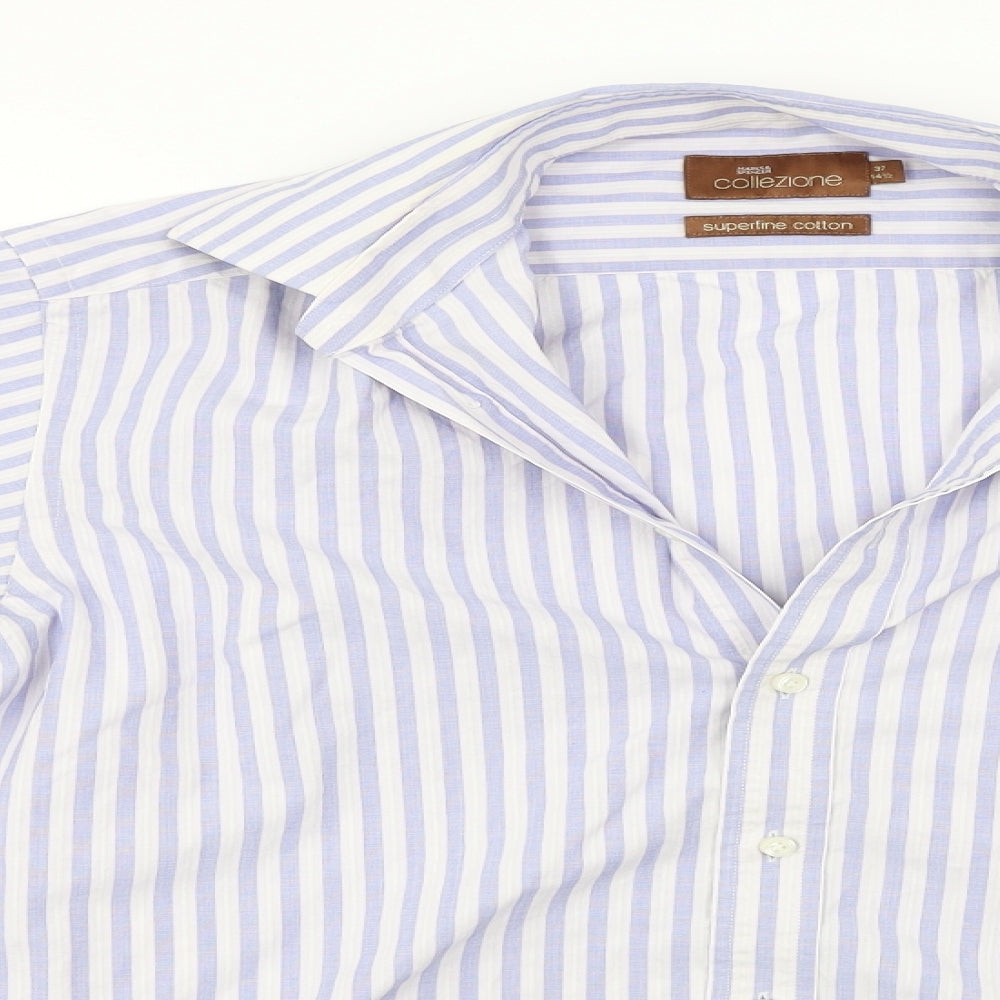 Mens UK Collar Size M Marks and Spencer Smart Blue  Dress Shirt