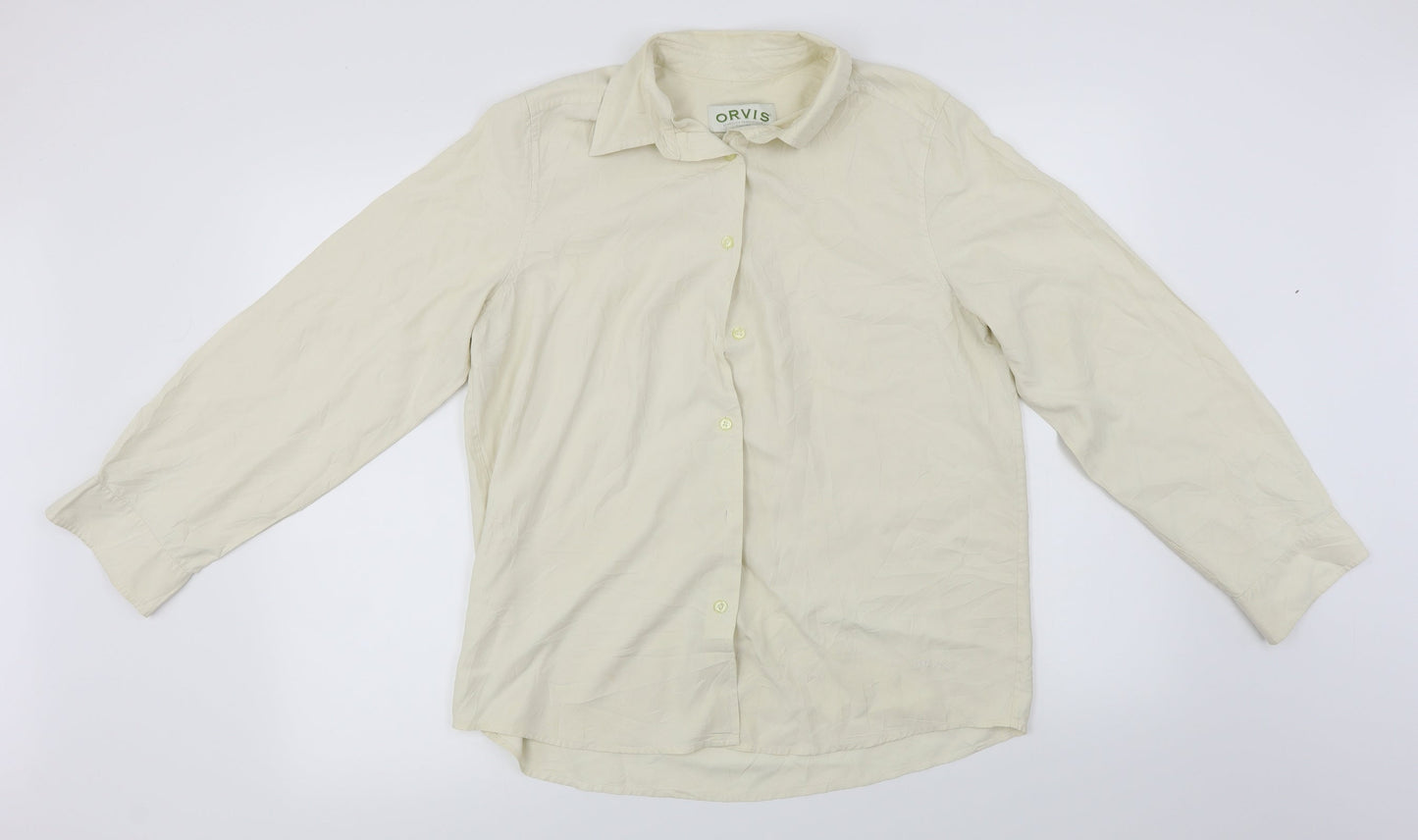 Orvis Womens Ivory   Basic Button-Up Size M