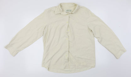 Orvis Womens Ivory   Basic Button-Up Size M