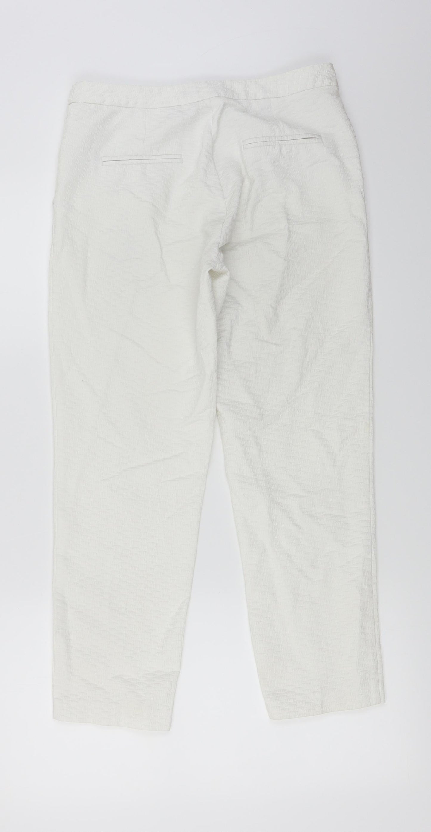 Womens UK Size 8 Topshop Regular Fit  White Trousers