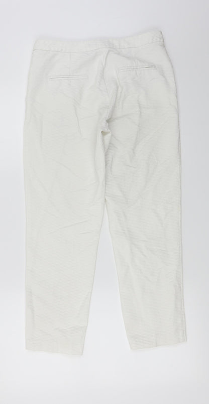 Womens UK Size 8 Topshop Regular Fit  White Trousers