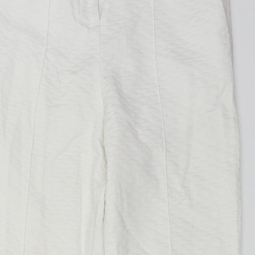 Womens UK Size 8 Topshop Regular Fit  White Trousers