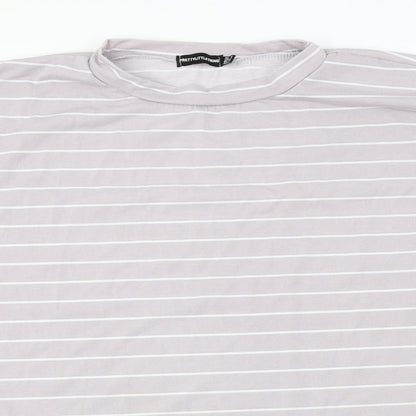PRETTYLITTLETHING  Womens Green Striped  Basic T-Shirt Size 12