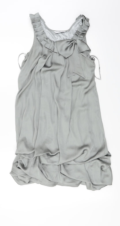 Womens UK Size 10 New Look Grey Basic Blouse