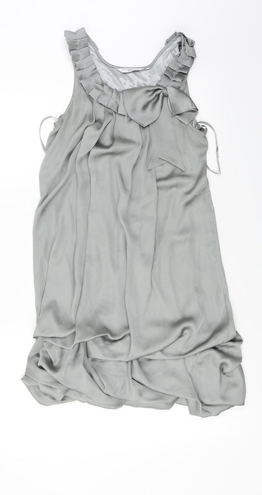 Womens UK Size 10 New Look Grey Basic Blouse