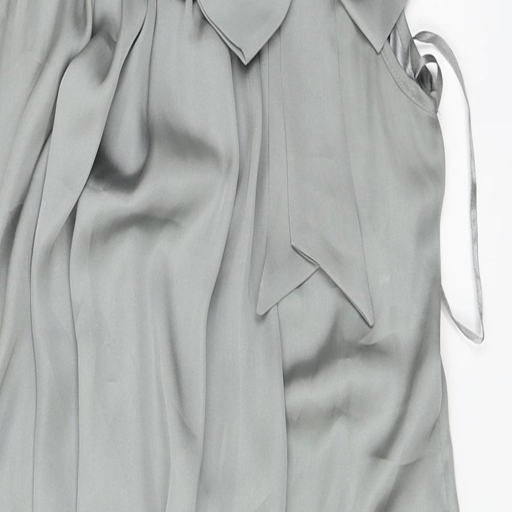 Womens UK Size 10 New Look Grey Basic Blouse