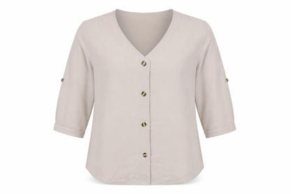 Womens UK Size 2XL Preworn Beige Basic Blouse