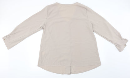 Womens UK Size 2XL Preworn Beige Basic Blouse