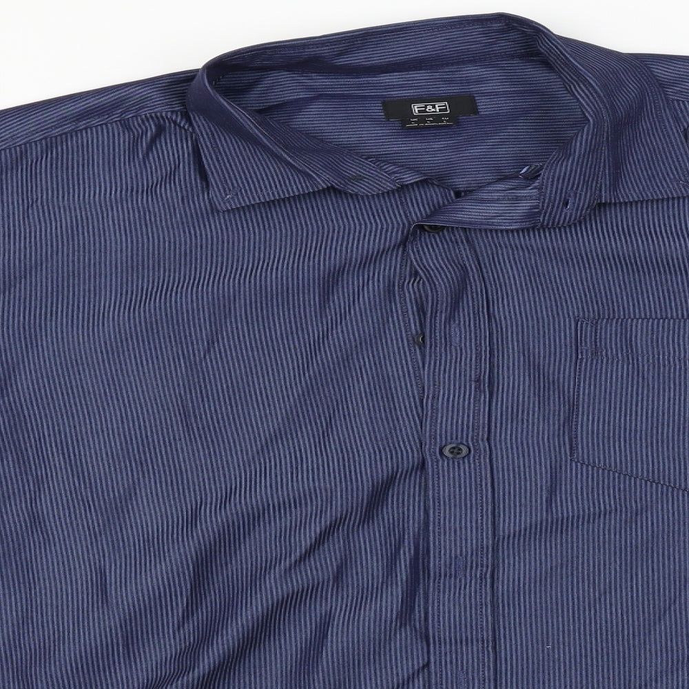 F&F  Mens Blue    Button-Up Size L