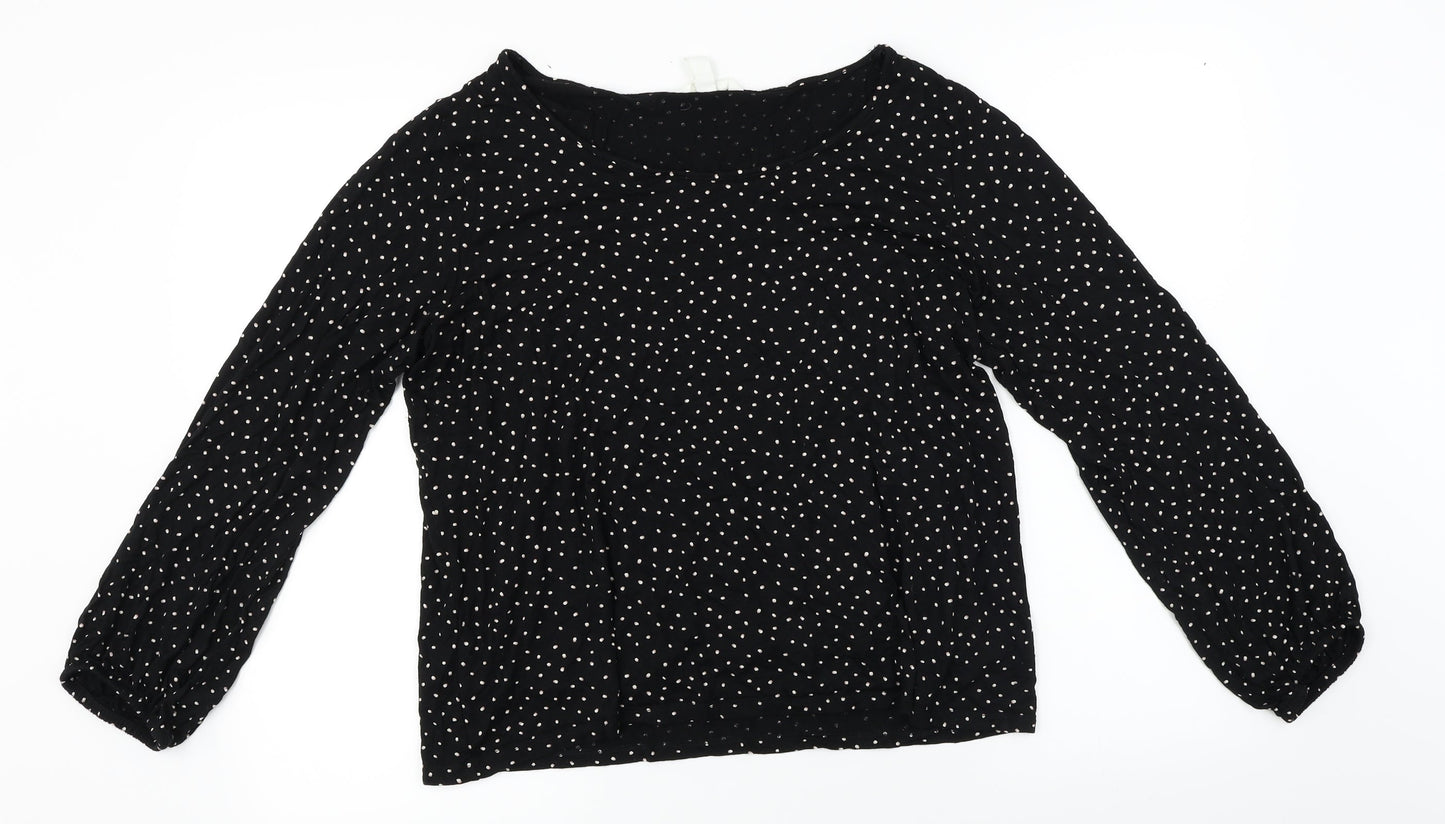 Womens UK Size L H&M Black Basic Blouse