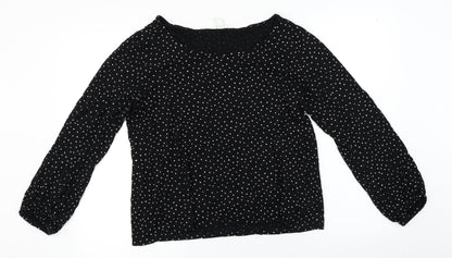 Womens UK Size L H&M Black Basic Blouse