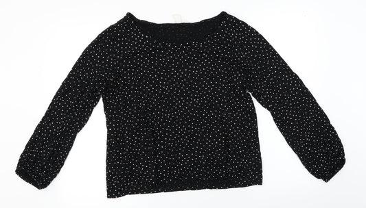 Womens UK Size L H&M Black Basic Blouse
