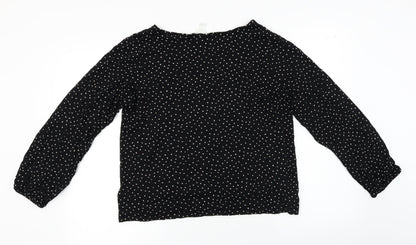 Womens UK Size L H&M Black Basic Blouse