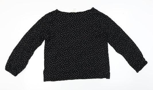Womens UK Size L H&M Black Basic Blouse