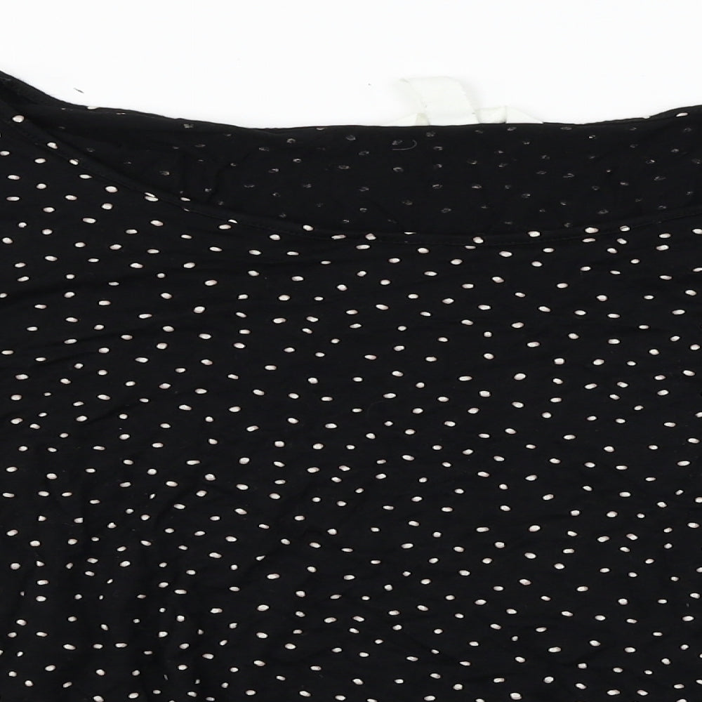 Womens UK Size L H&M Black Basic Blouse