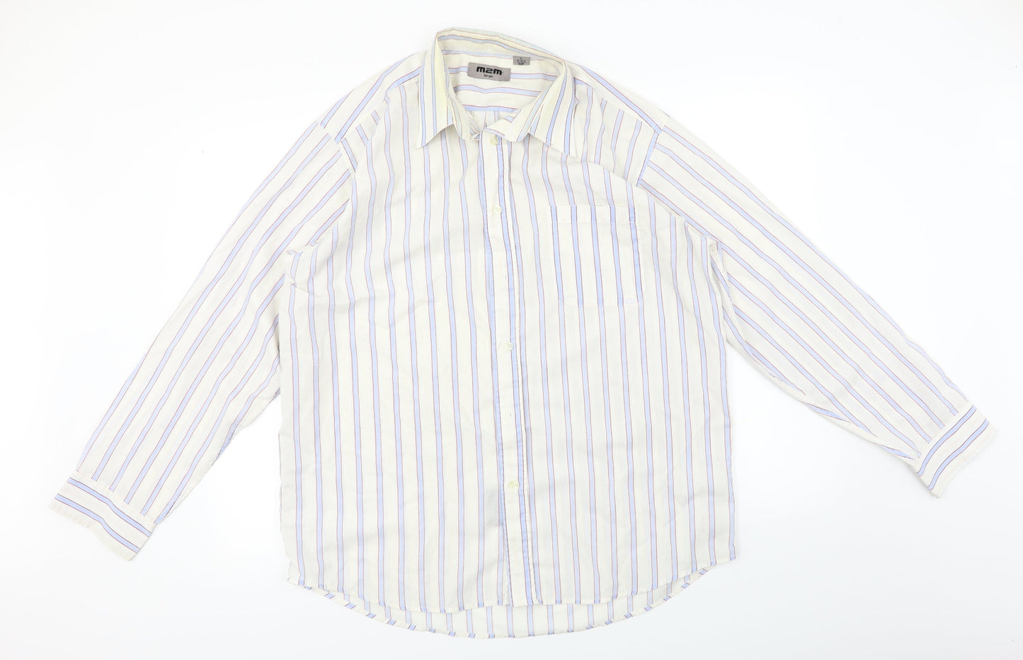 Mens UK Size L M2M Ivory  Button-Up Long Sleeve Casual Shirt
