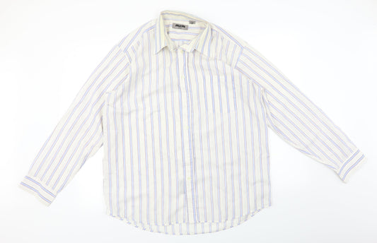 Mens UK Size L M2M Ivory  Button-Up Long Sleeve Casual Shirt