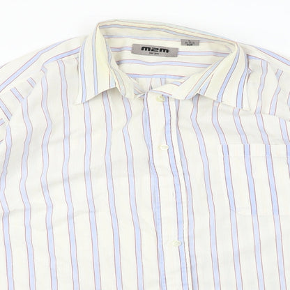 Mens UK Size L M2M Ivory  Button-Up Long Sleeve Casual Shirt