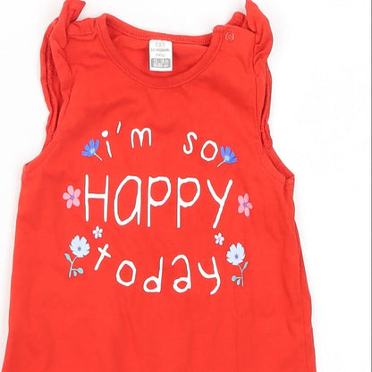 LC Waikiki Girls Red   Babygrow One-Piece Size 12-18 Months  - I'm So Happy Today