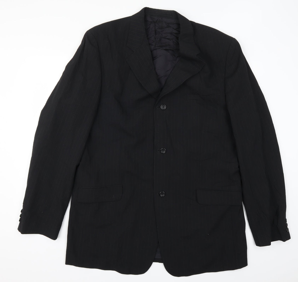 Bonprix Mens Black Striped Jacket Suit Jacket Size 46