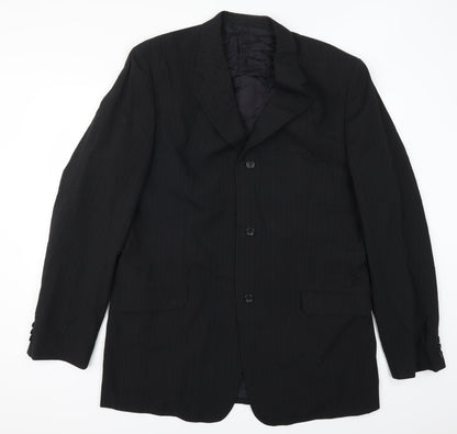 Bonprix Mens Black Striped Jacket Suit Jacket Size 46
