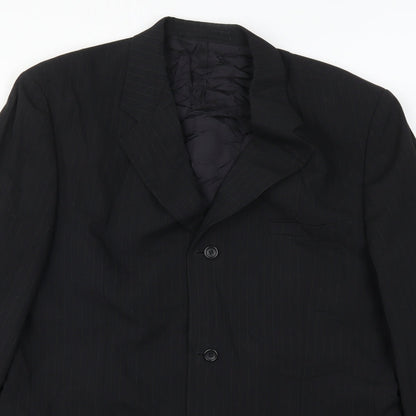 Bonprix Mens Black Striped Jacket Suit Jacket Size 46