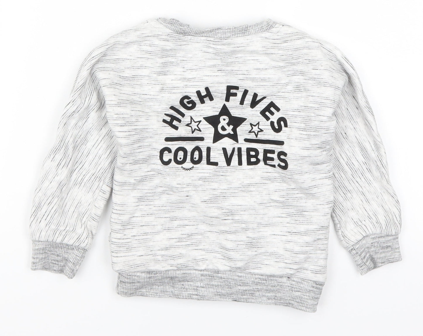 George Boys Grey   Basic T-Shirt Size 12-18 Months  - High Fives Cool Vibes