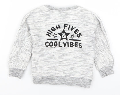 George Boys Grey   Basic T-Shirt Size 12-18 Months  - High Fives Cool Vibes
