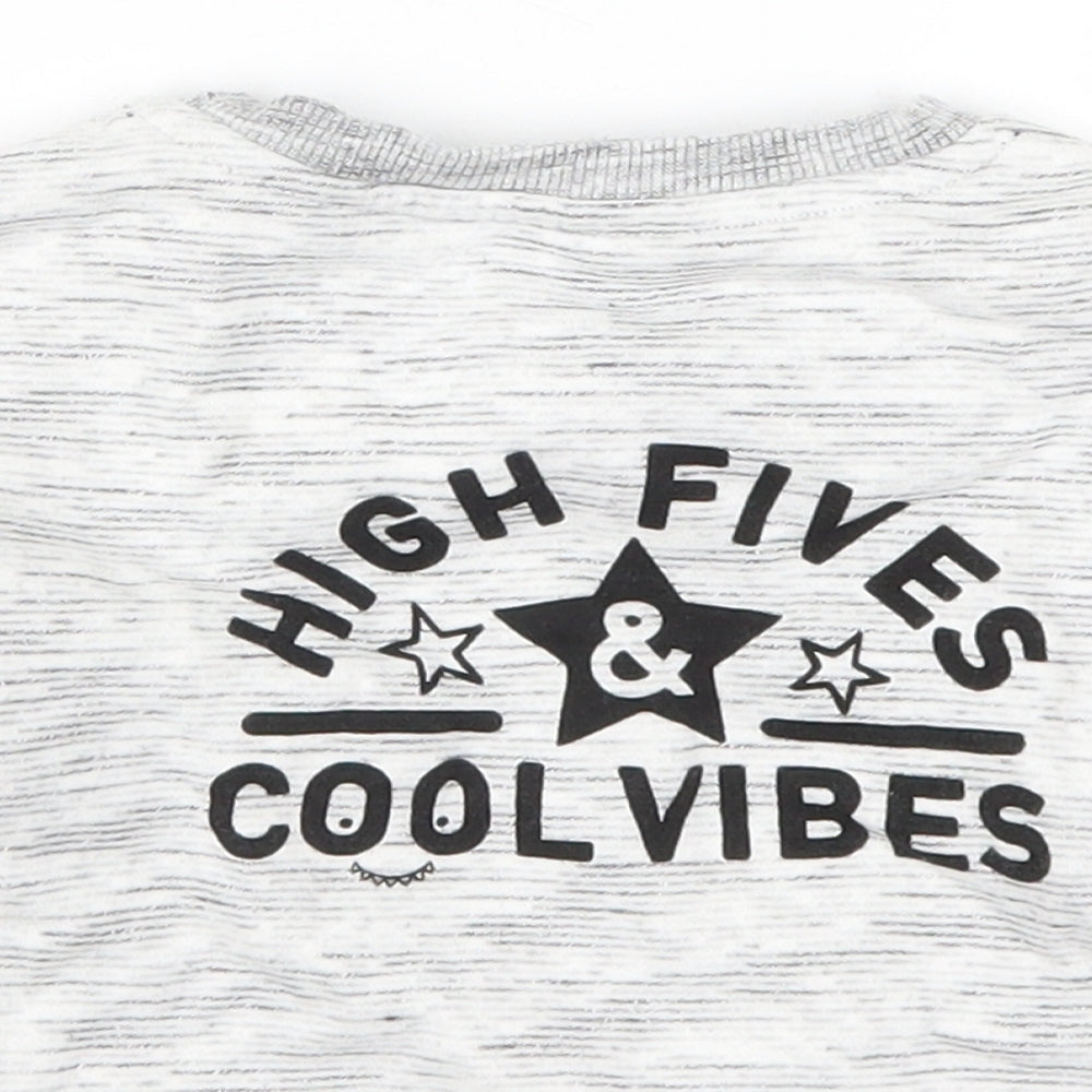 George Boys Grey   Basic T-Shirt Size 12-18 Months  - High Fives Cool Vibes