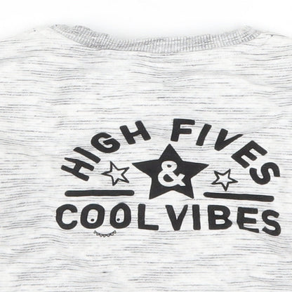 George Boys Grey   Basic T-Shirt Size 12-18 Months  - High Fives Cool Vibes