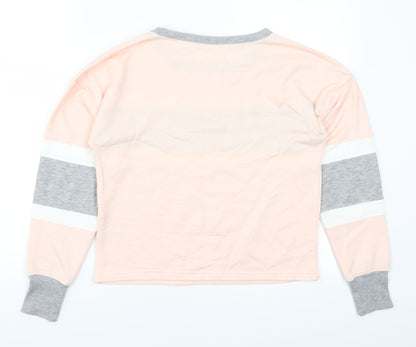 Boux Avenue Womens Pink Striped  Pullover Sweatshirt Size 8  - Fri-nally