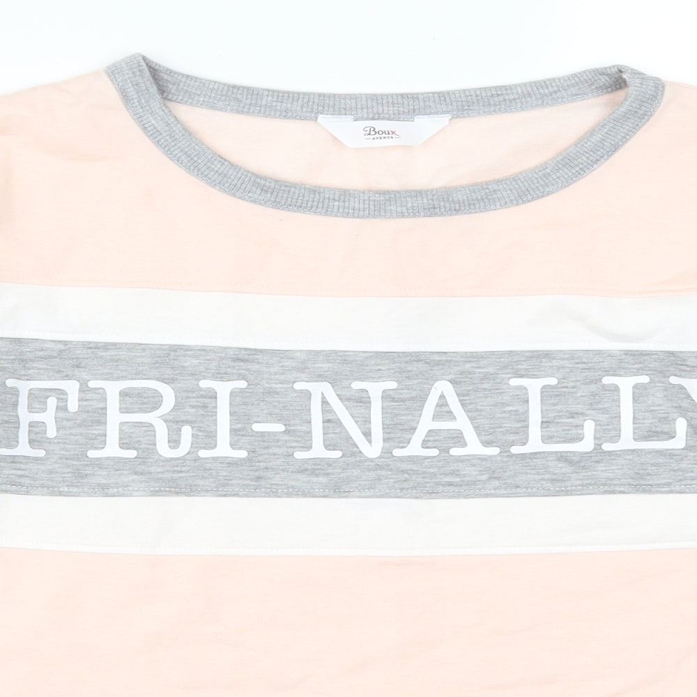 Boux Avenue Womens Pink Striped  Pullover Sweatshirt Size 8  - Fri-nally