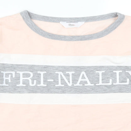 Boux Avenue Womens Pink Striped  Pullover Sweatshirt Size 8  - Fri-nally