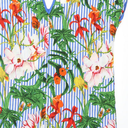Pep&Co Womens Multicoloured Floral  Basic Blouse Size 12  - Blue Stripes