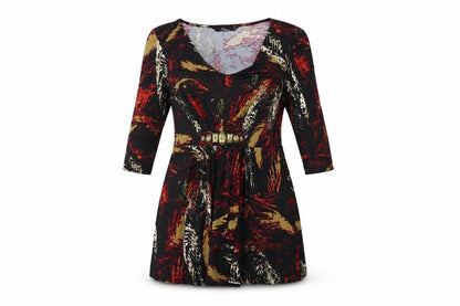 Bonmarché Womens Black Geometric Fit & Flare Size 14
