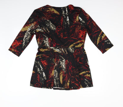 bm collection Womens Black Geometric  Fit & Flare  Size 14