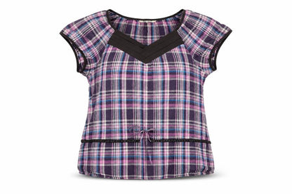 bega Womens Pink Check  Basic T-Shirt Size XL