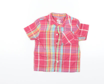 F&F Girls Pink Check  Basic Button-Up Size 2-3 Years