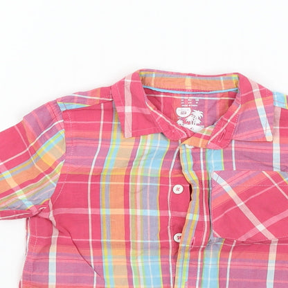 F&F Girls Pink Check  Basic Button-Up Size 2-3 Years