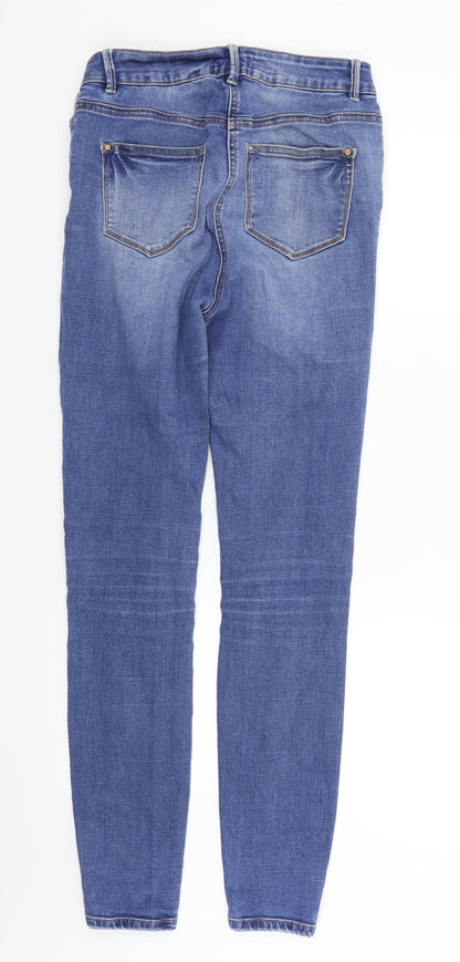 /denim Womens Blue Houndstooth  Skinny Jeans Size 10 L30 in