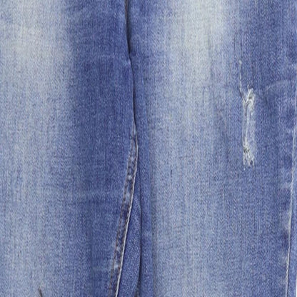 /denim Womens Blue Houndstooth  Skinny Jeans Size 10 L30 in