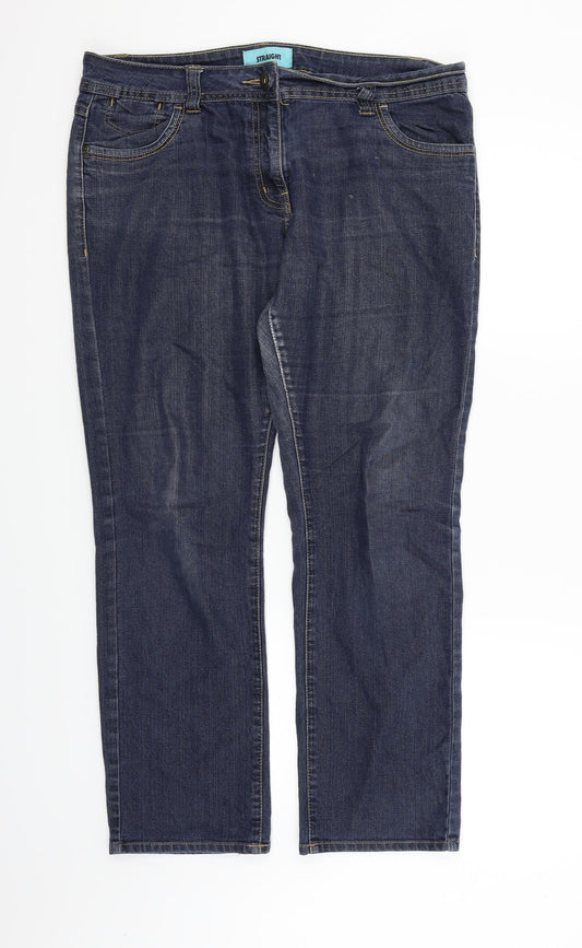 George Womens Blue   Trousers  Size 14 L25 in