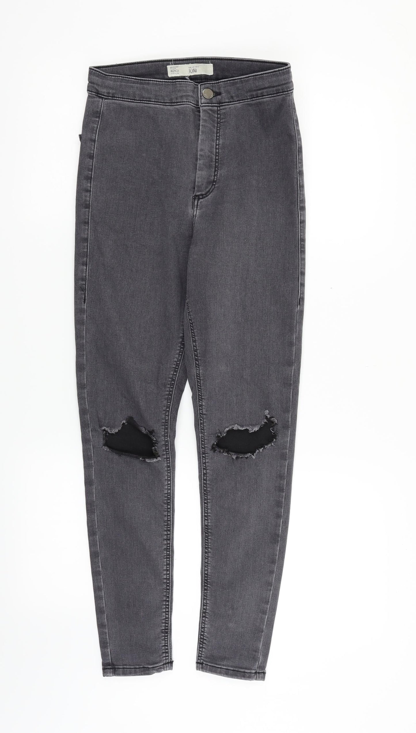 Topshop Womens Green   Straight Jeans Size S L30 in