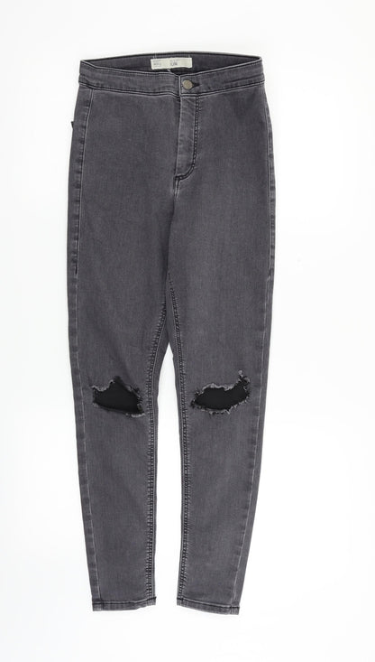 Topshop Womens Green   Straight Jeans Size S L30 in