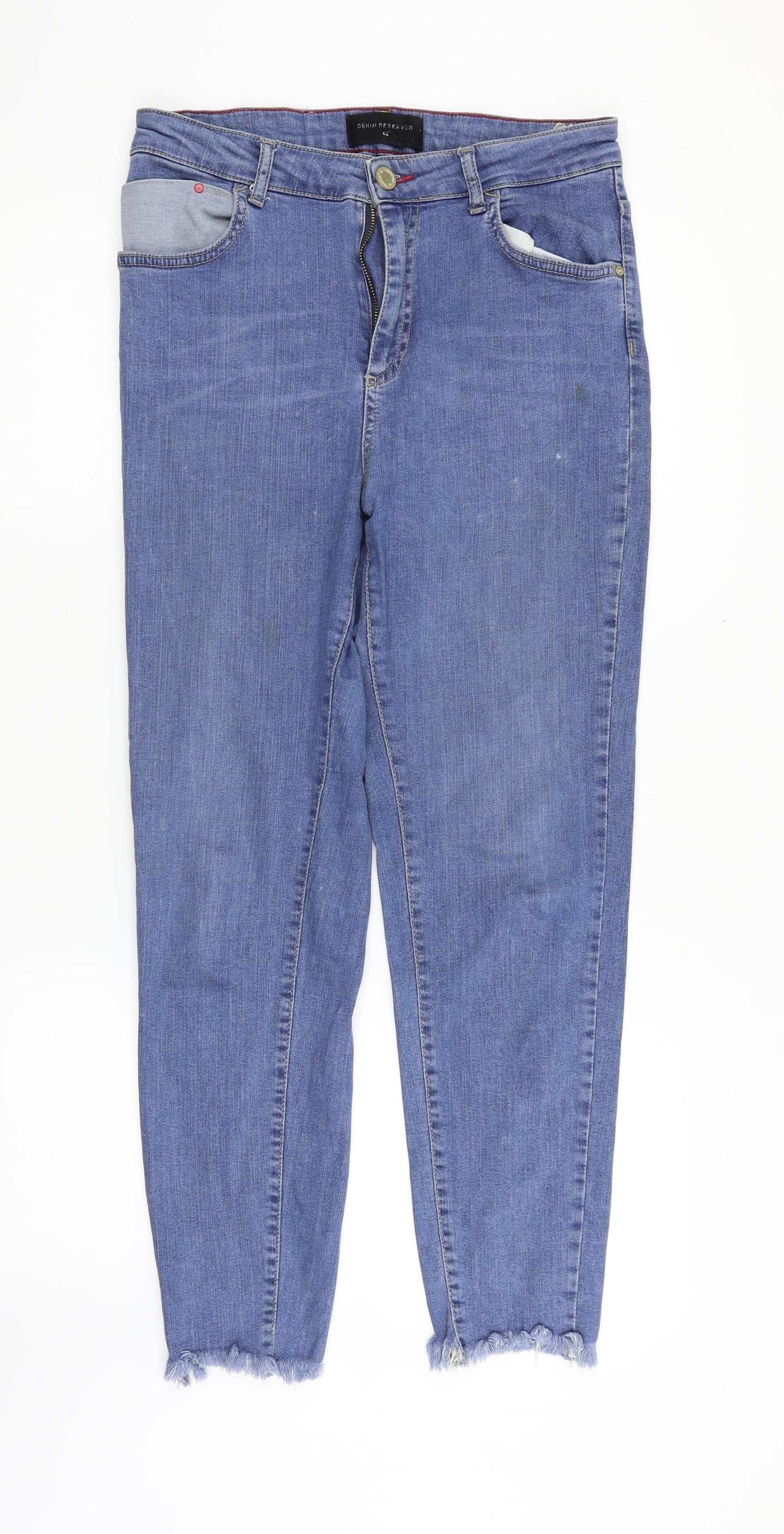 Denim Reserved Womens Blue   Straight Jeans Size 14 L25 in