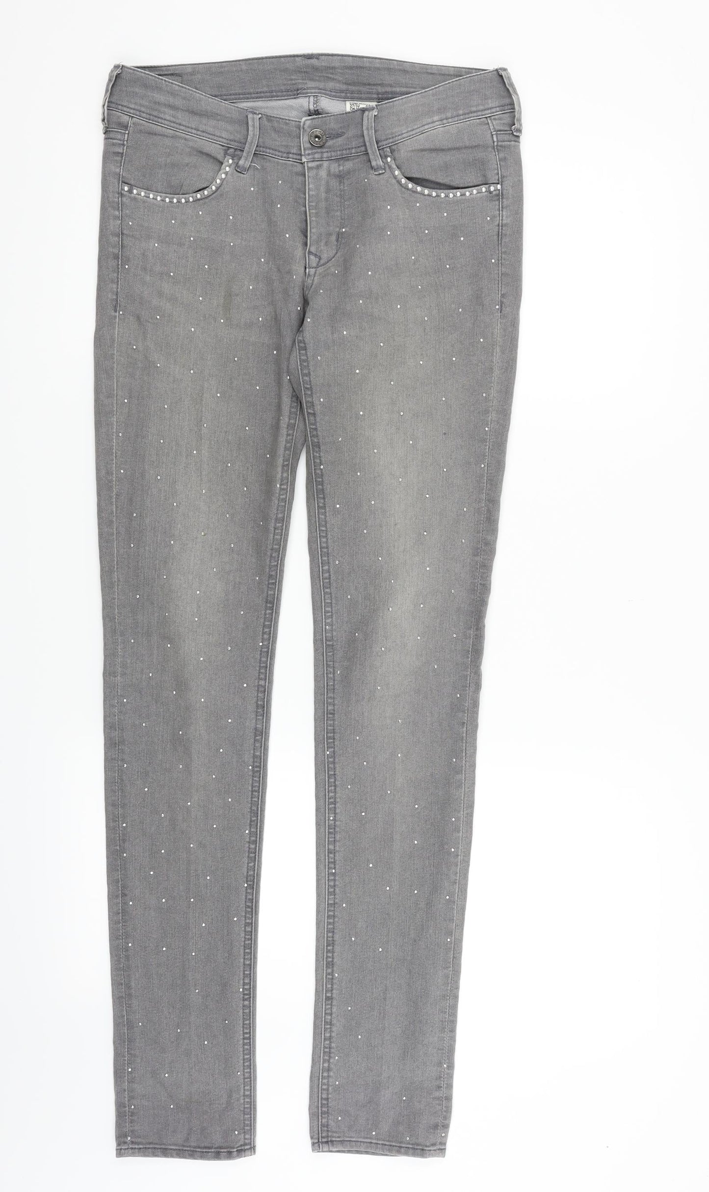 &DENIM Womens Grey   Trousers  Size 30 in L31 in - Diamond Pattern