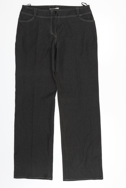 Alka Womens Black   Trousers  Size 14 L31 in