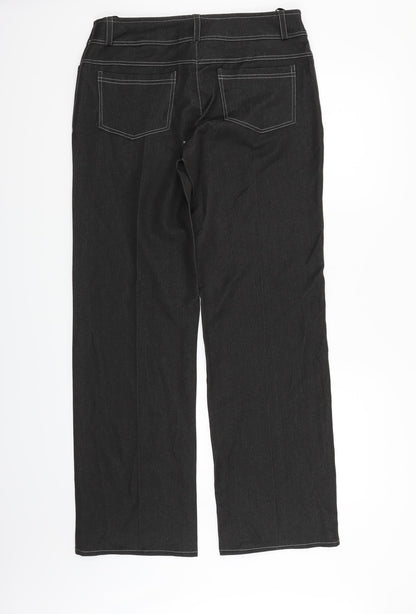 Alka Womens Black   Trousers  Size 14 L31 in