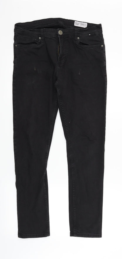 deniem & co Womens Black   Straight Jeans Size L L32 in