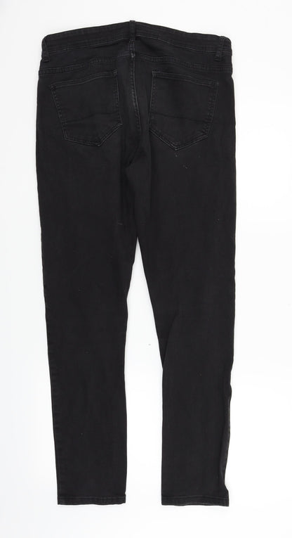 deniem & co Womens Black   Straight Jeans Size L L32 in